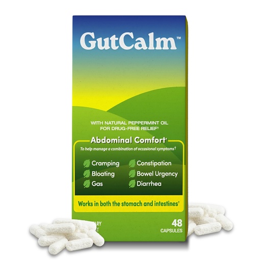 [BRSRAAIOB55AYCLV] GutCalm - IBS Relief - Peppermint Oil Capsules - Bloating, Gas, Constipation and Digestive Comfort Supplement - 48/ct