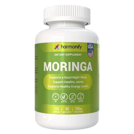 [BRSRE2QYBN4BYFDJ] Moringa Capsules - Pure Moringa Powder Supports, Joint Comfort & Healthy Energy Levels 120 Capsules - Made in USA, Gluten Free Supplement, GMO Free