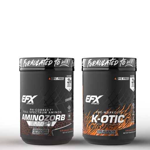 [BRSRYZATOAFB4YAY] EFX Sports K-OTIC Orange Mango + Aminozorb Elite 21 Orange Splash Bundle