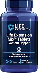 [BRSWGGIPBEHQ4G3H] Life Extension Mix™ Tablets Without Copper, high Potency, Advanced Vitamin, Mineral, Fruit & Vegetable Formula, Vitamin B, C, D, E, for Whole-Body Health, Healthy Aging, Gluten-Free, 240 Tablets