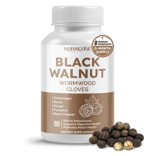 [BRSRAHQZOYFQOD3J] Black Walnut Wormwood Whole Cloves Goldenseal - Rich in Antioxidants, Digestive Health