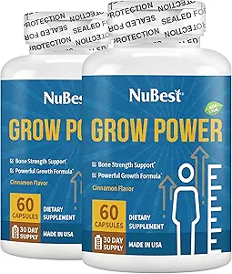 [BRSW2AYQPIOQ2G32] NuBest Grow Power - Calcium Supplement - Magnesium Supplement with Vitamin D3, B6, Zinc, Phosphorus and Multivitamin for Strong Bones, Overall Health for Age 10+ | Pack 2