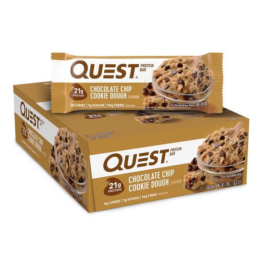 [BRSWGZYBB4MGG3YV] Quest Protein Bar Chocolate Chip Cookie Dough, 2.12 Ounce