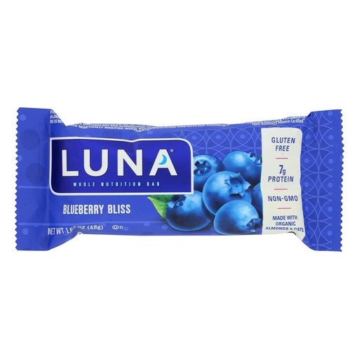 [BRSWKYIKOMGQAHIZ] Clif Bar Luna Bar - Organic Blueberry Bliss - Case of 15 - 1.69 oz - 70%+ Organic -