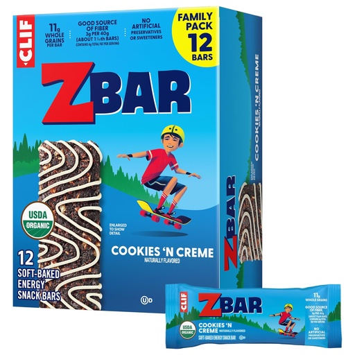 [BRSREBQCAANGAYL5] Zbar - Cookies 'N Creme - Soft-Baked Energy Snack Bars - Non-GMO - 11g Whole Grains - USDA Organic Granola Bars - Snacks for Kids (12 Pack)