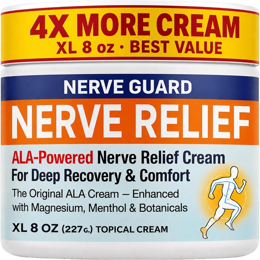 [BRSRGFT3OICAO33J] Neuropathy Cream – XL 8 oz – Maximum Strength Nerve Relief Cream for Feet Hands Legs Toes & Back – Fast Acting Relief with Menthol, Magnesium, ALA, Arnica – Fast-Aborbing Non-Greasy – Super Saver 8 oz