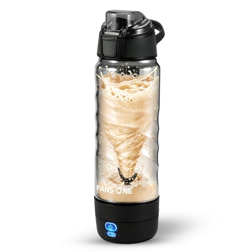 [BRSRGGATBN4GEA3G] FANS-ONE Electric Protein Shaker Bottle – No Clumps, Smooth Every Time |USB-C Rechargeable Vortex Mixer | Leakproof Double-Lock Lid| 24oz BPA-Free Tritan| Blender For Protein Shakes & Meal Replacement