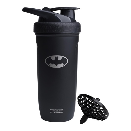 [BRSWYCQLDMFQOCY7] Smartshake DC COMICS Reforce Stainless Steel Protein Shaker Bottle 900 ml | 30 oz - Leakproof Screw-on Lid - BPA Free – Unisex - Non Insulated - Batman Logo