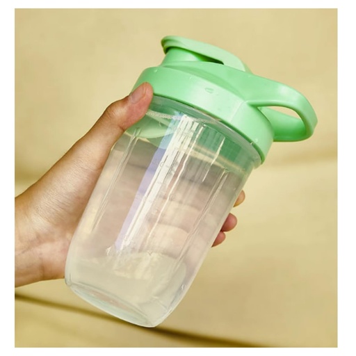 [BRSREEIFCIJRU3L5] CHNLML Protein Shaker Bottle 400ML/16Oz w. Shaker Ball for Protein Shake, Shaker Bottle with Mixing Ball, Leak-Proof, BPA-Free, for Gym, Workout, Juice Mixer (Green/Clear, 16Oz-400ML-1Bottle)