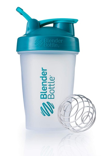 [BRSWGAIZCQAQMADZ] BlenderBottle Classic Loop Top Shaker Bottle, 20-Ounce (Clear| Teal lid)