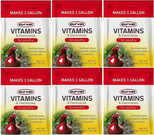 [BRSWYGQLPIOQIA35] Dauer 6 Packung Vitamine und Elektrolyte für Geflügel, 5 Gramm, macht 6 Gallone