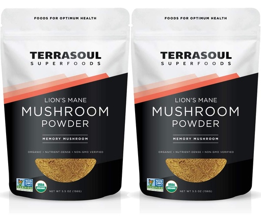 [BRSWKHY4AR6RAD34] Terrasoul Superfoods Organic Lion's Mane Mushroom Powder (4:1 Extract), 11 Ounces