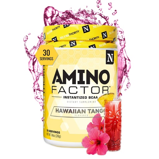 [BRSW2GINC4HAMCTU] Nutrithority - BCAA Powder, Post Workout Recovery Powder with BCAAs Amino Acids L-Isoleucine, L-Leucine, and L-Valine, Improve Muscle Recovery and Hydration, Sugar Free (Hawaiian Tango) (30 Servings)