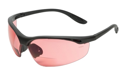 [BRSRAFQNCIHREC3L] Calabria 91348 Pink FL-41 Tinted BiFocal Safety Glasses +1.50 Fluorescent Blue Light Sensitivity Indoors Outdoor Photophobia