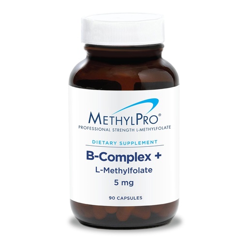 [BRSWGGT4OB5RO3Y3] MethylPro B Complex + L-Methylfolate 5 mg - Bioavailable Methylated Vitamin Blend - Supports Energy and Stress - Vegetarian & Hypoallergenic - 90 Servings - 90 Capsules