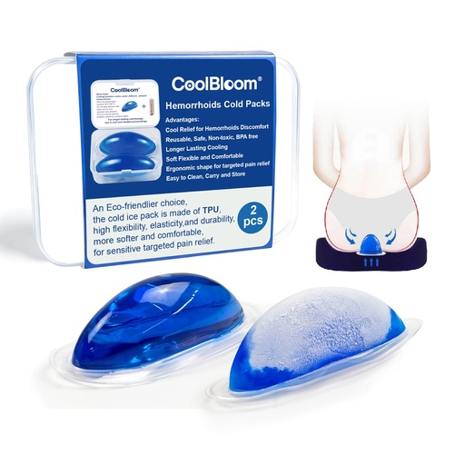 [BRSRGBIODEDRADY6] Hemorrhoid Ice Pack (2 Packs) - TPU Ultra-Soft Reusable Gel Pad | Fast Pain & Swelling Relief | Perineal Cold Therapy for Postpartum/Surgery (Women & Men)