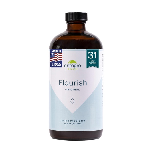 [BRSREZQTDJ6RYDTB] ENTEGRO Flourish Original Liquid Probiotic & Postbiotic Supplement - Plastic | 11 Live Cultures | Gut & Digestive Health for Women, Men, Kids | Organic, Vegan, Allergen Free | USA Made | 16 fl oz