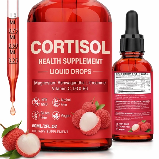 [BRSRGBQFBEHBM3I6] Cortisol Liquid for Women & Men,60ml 1 Bottle