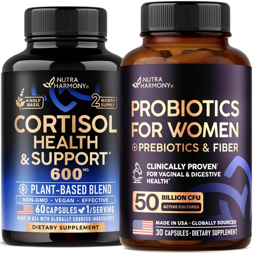 [BRSREC32CN6BO2T3] NUTRAHARMONY Cortisol Support & Probiotics for Women Capsules