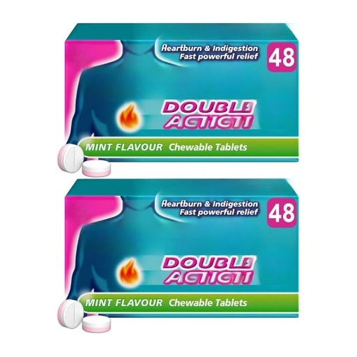 [BRSRGBAPOENWKFA7] GAV Double Action Mint Chewable Tab 48 Count - 2 Pack (Total 96 Tablet) | Double Action Mint