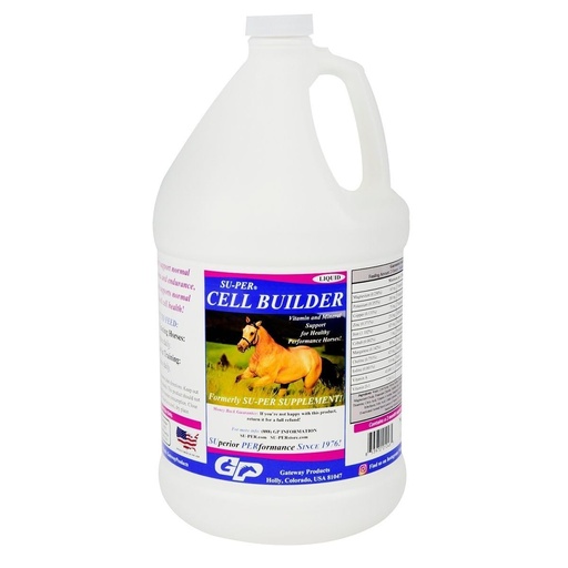 [BRSWIZQ5AEOR6HDE] SU-PER Cell Builder Horse Supplement - High Iron Vitamin Mineral Equine Blood Builder Liquid for Performance Horses - 1 Gallon, 128 Ounces