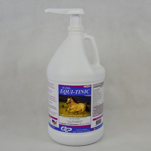[BRSROAQKCUMQAFYU] SU-PER Equi-Tinic Horse Minerals Supplement - Essential Minerals and Nutrients for Healthy Blood Cells & Energy - Horse Vitamins and Minerals Liquid - 1 Gallon + Pump