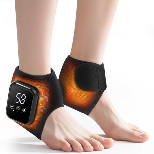 [BRSRGBTRBEJQMH3G] MOAJAZA Cordless Ankle Heating Pads, Ankle Massager with Heat, Foot Massager for Neuropathy, Rechargeable Heated Ankle Wrap with 3 Heating and Vibration Modes, Auto Shut-Off