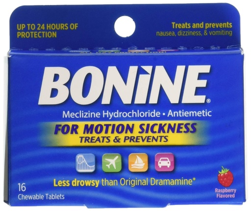 [BRSWGZYHA4CRM3AY] Bonine Motion Sickness Tablets, Raspberry, 16 Count