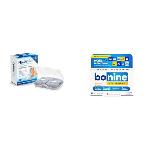[BRSRAY33AEDROHLG] Sea-Band Anti-Nausea Wristbands (2 Sets) and Bonine Motion Sickness Tablets (16 Count)
