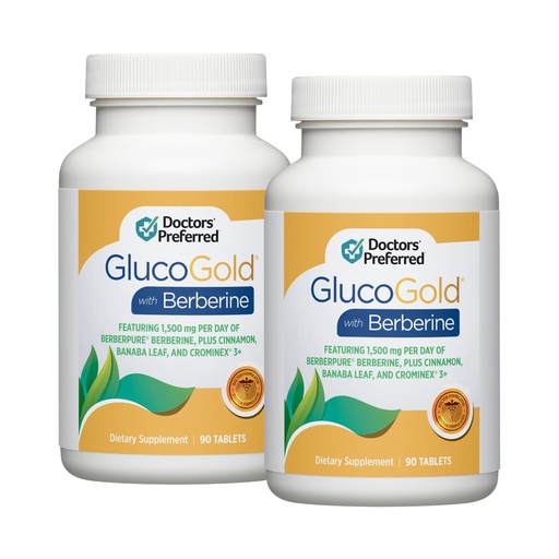 [BRSREZA7BEDWKETP] DOCTORS' PREFERRED GlucoGold with Berberine, Concentrated Cinnamon, Chromium, Banaba Leaf Extract | 180 Tablets