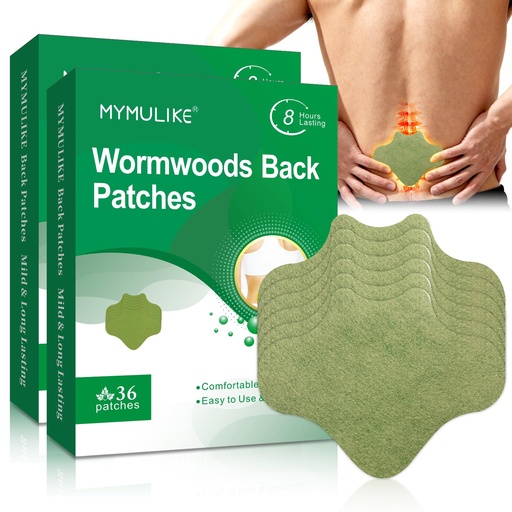 [BRSREHD6BYFGGET6] MYMULIKE 72 Count Back Patches, Maximum Strength Warming Herbal Plaster, Wormwood Heat Patches 8 Hours Lasting Reduction Joint Discomfort for Back, Neck, Shoulder, Knee