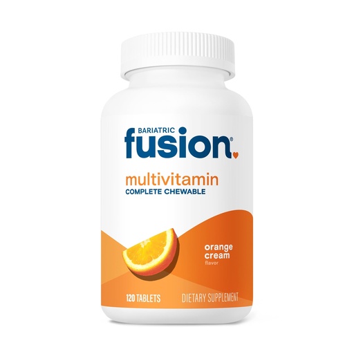 [BRSWIHDZOAFBSE3K] Bariatric Fusion Orange Cream Flavored Complete Chewable Bariatric Multivitamin with Iron for Bariatric Surgery Patients Including Gastric Bypass and Sleeve Gastrectomy - 120 Tablets