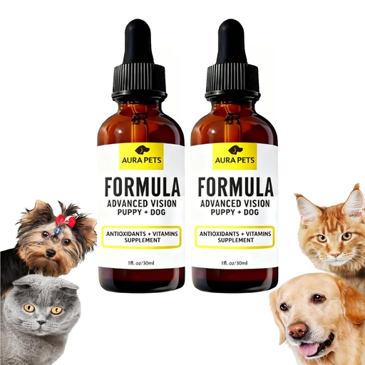 [BRSRGZADDEDWC3D2] Advanced Vision Formula for Dogs, AuraPets Vision Formula, with Lutein, Zeaxanthin, Astaxanthin, Supports Vision and Reduces Cloudiness, 30ml (2pcs)