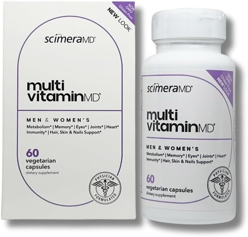 [BRSWI2Y7BUCGGHTO] ScimeraMD® MultivitaminMD Suplemento de especimen completo cápsula con minerales, antioxidantes y combinación de superalimentos para el metabolismo, soporte conjunto, cabello, piel y uñas, 60 TC