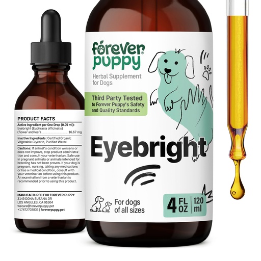 [BRSRAYAEOIOWKCL2] Forever Puppy Eyebright Supplement for Dogs - Eyebright Herb Extract for Soothing Eyes Irritation - Liquid Eye Health Support Supplement for Dogs of All Breeds & Sizes - 4 oz