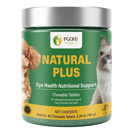 [BRSRGAQ7BZ7BGALZ] Natural Plus Eye Health Chewable Tablets for Pets, Tear Stain Support Supplement for Cats & Dogs, 90 Count