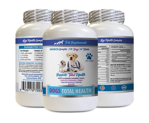 [BRSWGBLRCN6BGA32] PET SUPPLEMENTS & NUTRITION LLC Dog Eye Allergy - Dogs Total Health Control - Immune Support - Hair Skin Nails Oral Eye Health Formula - lysine for Dogs - 1 Bottle (60 Treats)