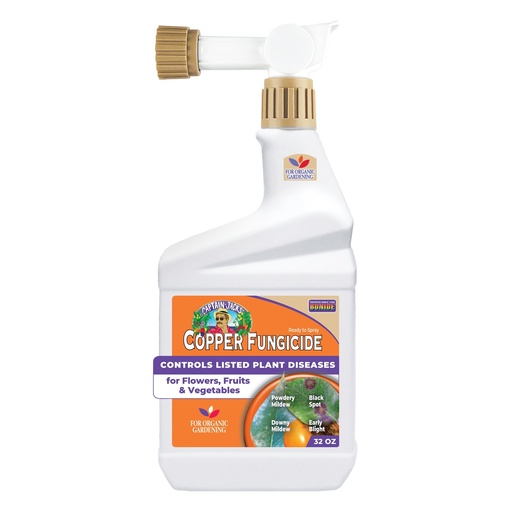[BRSWEC37OR7A223G] Bonide Captain Jack's Copper Fungicide, 32 oz Ready-to-Spray Disease Control Solution for Organic Gardening, Controls Leaf Curl