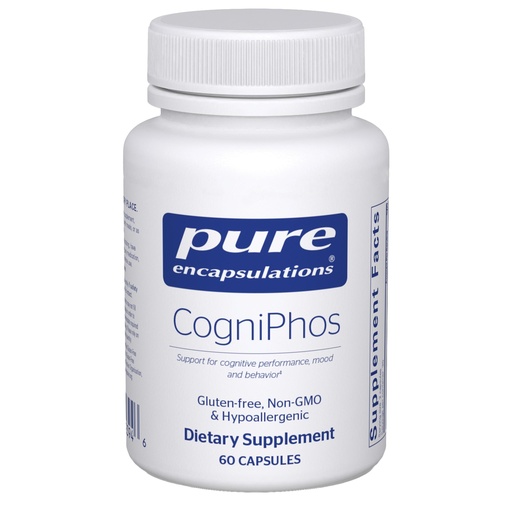 [BRSRGAYKC57WOGTZ] Pure Encapsulations CogniPhos - Acetyl-L-Carnitine Supplement with Cognizin Citicoline & Phosphatidylserine - Supports Memory & Positive Mindset - Vitamin B6 & Zinc - Gluten-Free - 60 Capsules