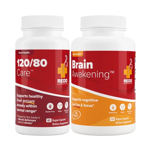 [BRSREGIFCV4BS2D2] Redd Remedies 120/80 Care, 60 Capsules, and Brain Awakening, 120 Capsules