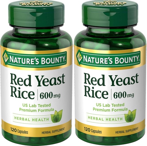 [BRSWKGYIBJYB43DY] Nature's Bounty Red Yeast Rice 600mg 120 Capsules (Pack of 2)