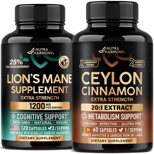 [BRSRAYYKCIHAICQ7] NUTRAHARMONY Ceylon Cinnamon & Lions Mane Capsules