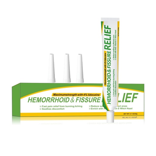 [BRSRACDYDMFGCFDZ] Hemorrhoid & Fissure Relief Ointment 20g– 4% Lidocaine Maximum Strength Hemorrhoid Cream, Fast Itching Burning Swelling Relief, Herbs Fast Acting Ingredients. 0.7 oz.