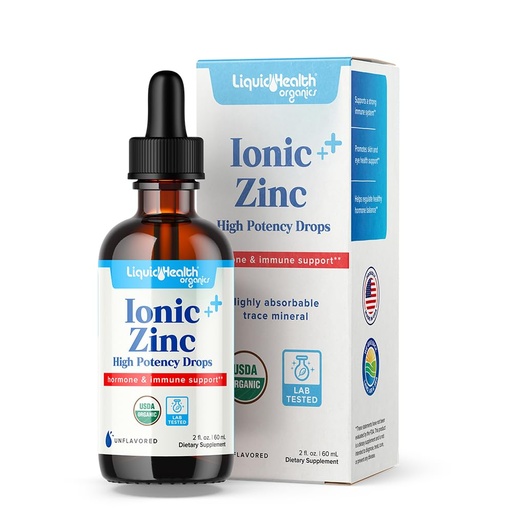 [BRSROZIDBUMWMDLO] LIQUIDHEALTH USDA Organic Ionic Zinc High Potency Drops - Trace Mineral Liquid Vitamin Supplement for Adults & Kids - Immune & Digestive Support, Skin & Wound Health - USA Made, Vegan, Non-GMO (2 oz)