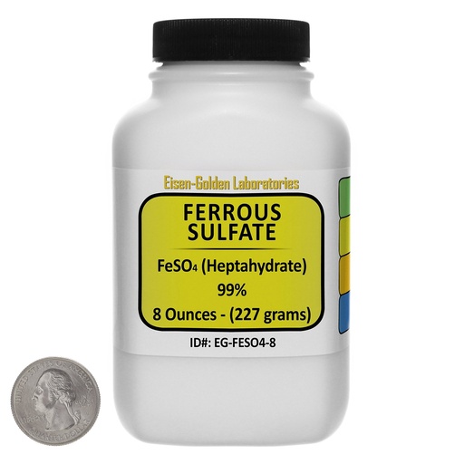 [BRSWIBI3O4PRUDY7] Ferrous Sulfate [FeSO4] 99% ACS Grade Powder 8 Oz in a Space-Saver Bottle