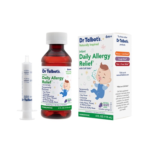 [BRSW2ZLQB4CQ2FI4] Dr. Talbot's Infant Daily Allergy Relief Liquid Medicine, Naturally Inspired for Babies, Includes Syringe, Grape Juice Flavor, Purple, 4 Fl Oz