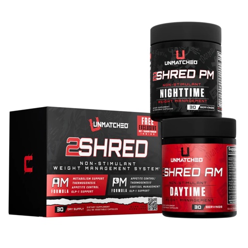 [BRSREZQ5CN6GYYLL] Unmatched 2Shred AM + PM | Non Stimulant Weight Management System | Thermogenesis, Fat Burning, & Appetite Control | 180 Vegetable Capsules, 30 Day Supply