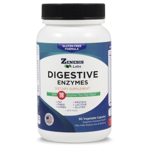 [BRSWIAL5OENQKHAZ] Digestive Enzymes - with Amylase, Bromelain, Protease, Lipase, & 14 Other Enzymes - 90 Capsules