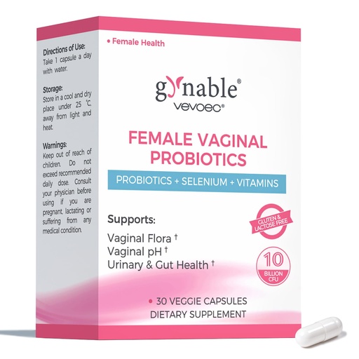 [BRSRACT4BAMRAGY2] Gynable Vaginal Probiotics for Women Odor & Itch Support, Urinary | pH Balance, Female Probiotics 10 Billion CFU Lactobacillus Probiotics Blend,Selenium-Vitamin C/E/D3 Promote Immune Health, 30 Count