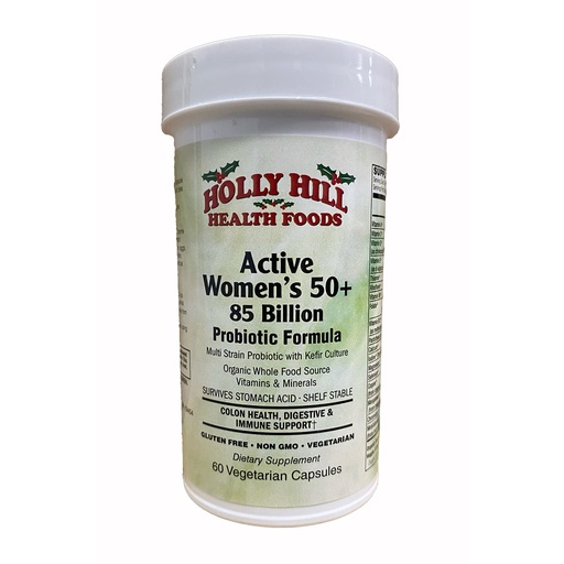[BRSW2AYLOJ6AECY3] Holly Hill Health Foods Active Women's 50+ 85 Billion Probiotic Formula, 60 Vegetarian Capsules